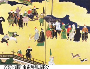 南蛮屏風_部分