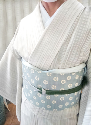 夏塩沢と夏の染帯