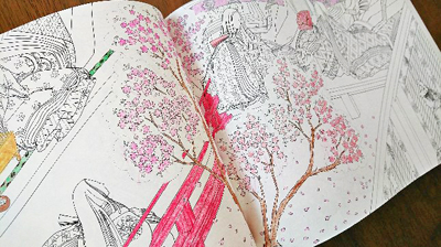 塗り絵_桜