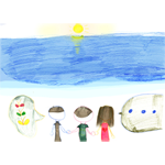 井戸川 絵美 海と月